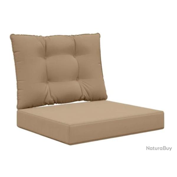 Coussins canap� ext�rieur polyester taupe r�sistants d�coloration lot 2