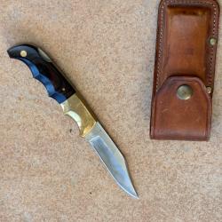 Couteau Kershaw 10/70 collector &eacute;tat neuf avec son &eacute;tui cuir d'origine