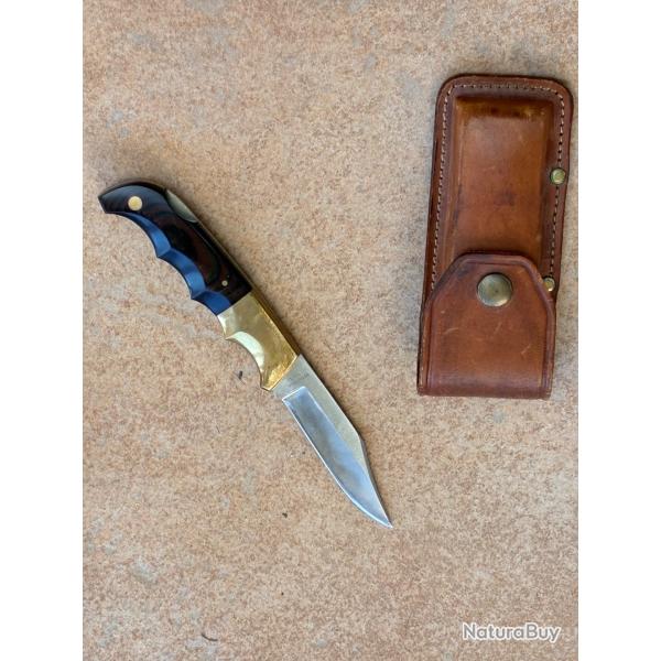 Couteau Kershaw 10/70 collector �tat neuf avec son �tui cuir d'origine
