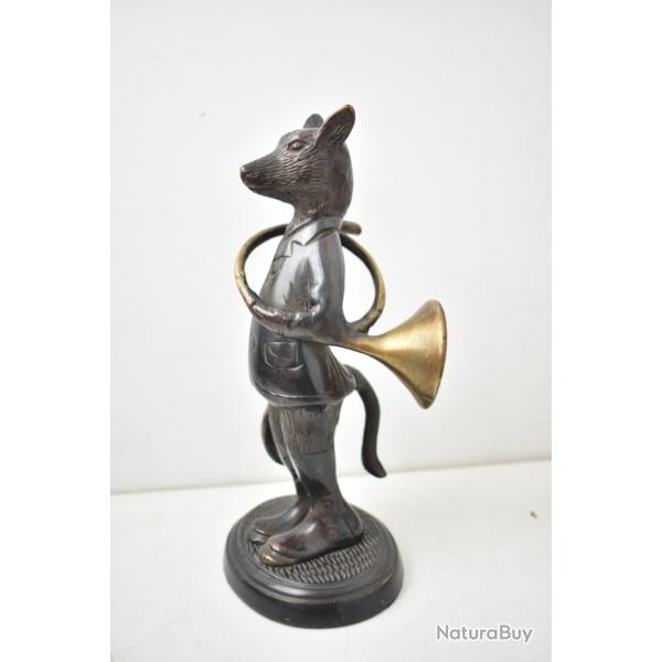 Bronze Renard trompe de chasse