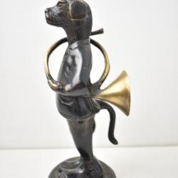 Bronze Chien trompe de chasse