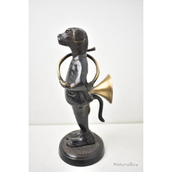 Bronze Chien trompe de chasse