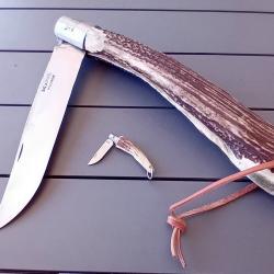 Couteau de poche Opinel 13 et 2 bois de cerf