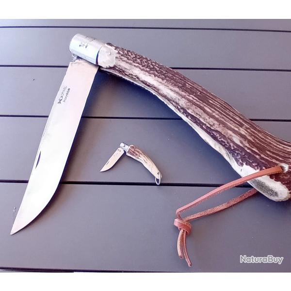 Couteau de poche Opinel 13 et 2 bois de cerf