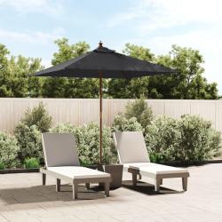 Parasol de jardin avec m&acirc;t en bois noir 198x198x231 cm