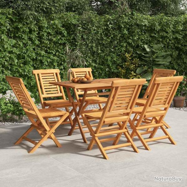 Chaises de jardin pliantes lot de 6 47x63x90cm bois massif teck
