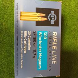 60 cartouches 300 Win mag,180 grains,soft point SP