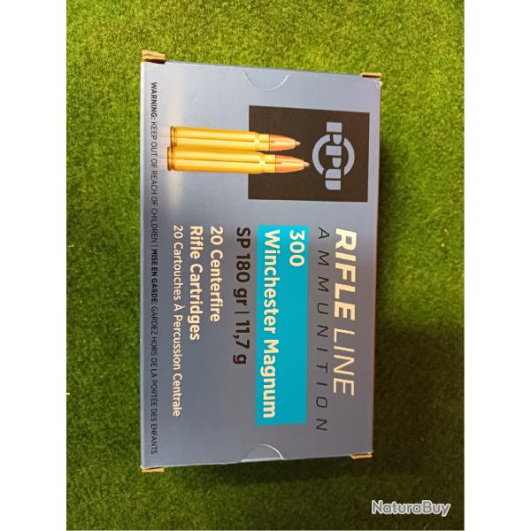 60 cartouches 300 Win mag,180 grains,soft point SP