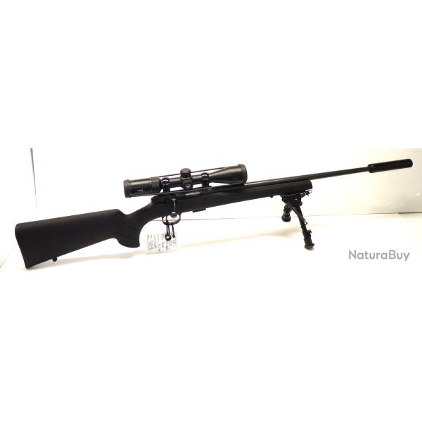 PACK CARABINE CZ 457 SYNTHETIQUE CAL.22LR CANON 525MM + LUNETTE 3-9X40+MDS + BIPIED