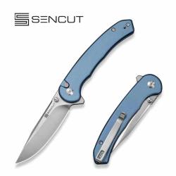 Couteau Sencut Ingot Lame Acier D2 Manche Aluminium Blue Button Lock S251023