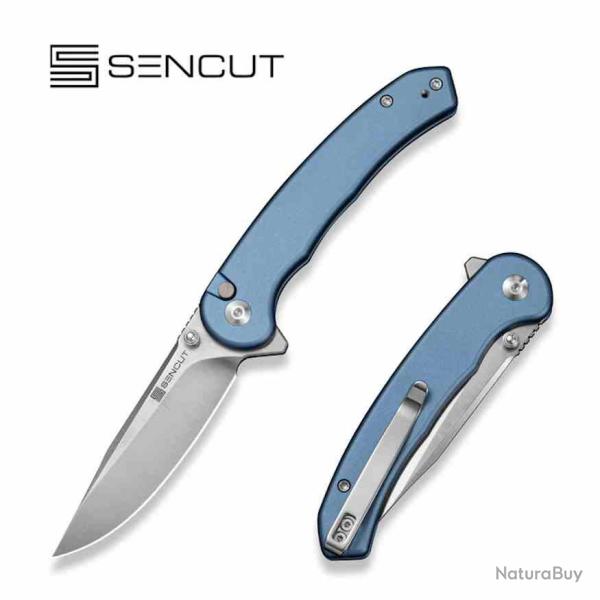 Couteau Sencut Ingot Lame Acier D2 Manche Aluminium Blue Button Lock S251023
