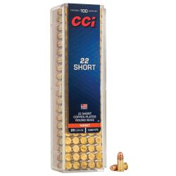 MUNITIONS CCI CALIBRE 22 SHORT 29 GRAINS CPRN X100