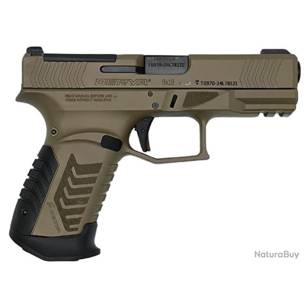 PISTOLET DERYA DY9 CAL 9X19 FDE OPTIC READY FILETE 15 COUPS