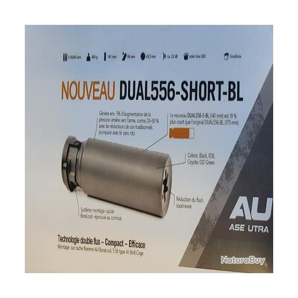 PROMO !!! Silencieux ASE UTRA DUAL SHORT 5.56 NOIR Borelock