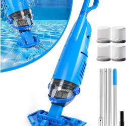 Aspirateur Piscine Sans Fil, 2.5m Aspirateurs Piscines Batterie avec Tige T&eacute;lescopique,4200L/H Manue
