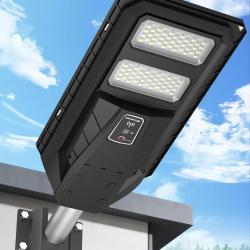 Lampadaire Solaire Exterieur, 3000K/4000K/6500K Lampes Solaires avec D&eacute;tecteur de Mouvement, IP67 &Eacute;t