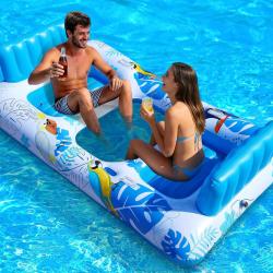 Matelas Gonflable Piscine, 220 X 110cm Bou&eacute;e Piscine Adulte pour 2 Personnes, Matelas Gonflable Bron