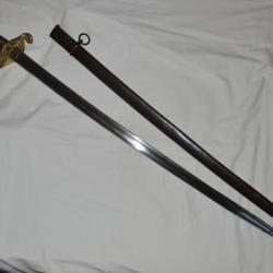 SABRE MOD 1845 ADJUDANT D'INFANTERIE-CHASSEURS A PIED-3&deg; REPUBLIQUE-GUERRE 1914/1918