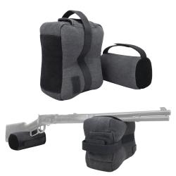 Sac de Tir Avant Arri&egrave;re Banc de Tir Support Fusil Carabine Pistolet Sable Toile Cuir Chasse Noir