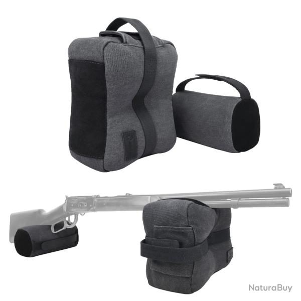 Sac de Tir Avant Arri�re Banc de Tir Support Fusil Carabine Pistolet Sable Toile Cuir Chasse Noir