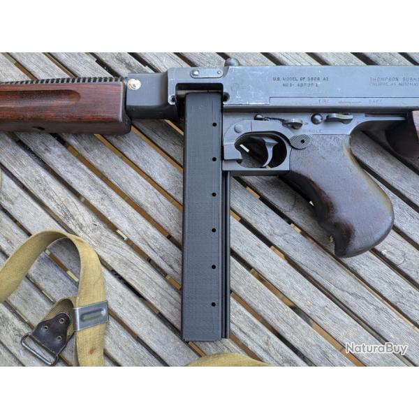 Reproduction de Chargeur 30 coups de Pistolet Mitrailleur Thompson US M28A1 M1A1 WW2 39-45