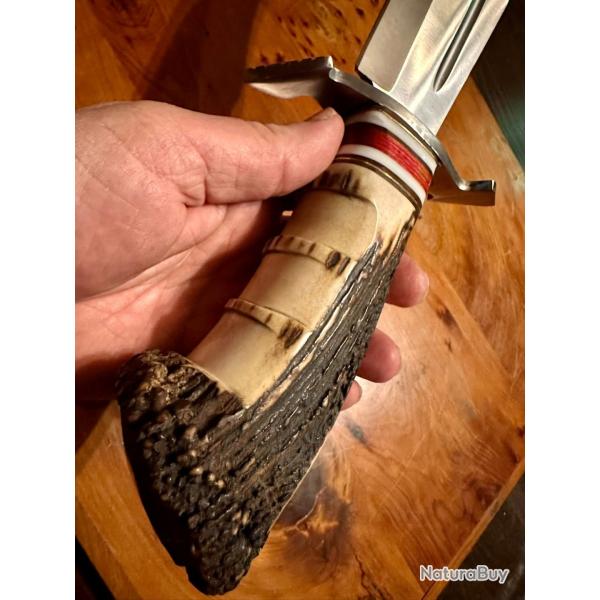 Couteau de camp ARTCOUTEAU - Acier J2 - Bois de Cerf