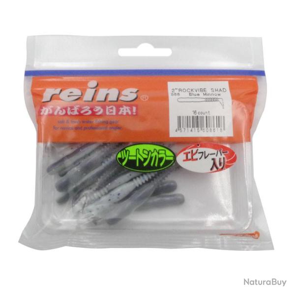Leurre souple Reins Rockvibe Shad 3 pouces par 12 Blue minnow