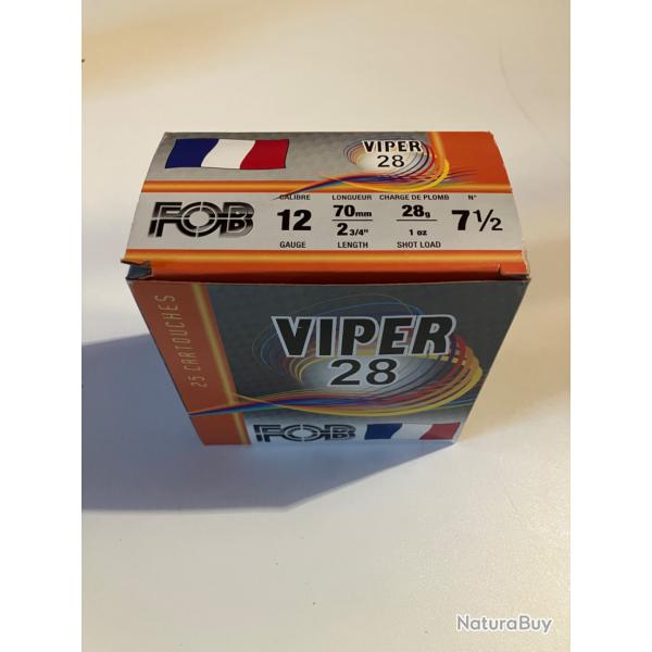 25 cartouches Cal 12/70 - 28g Plomb 7.5