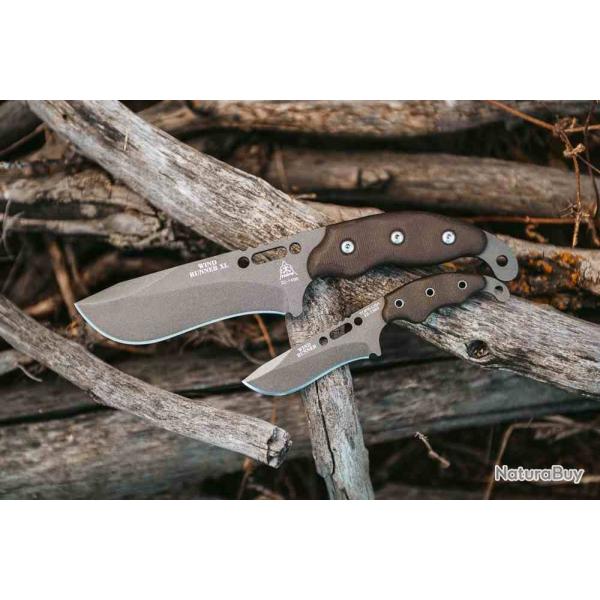 Couteau TOPS Knives Wind Runner SRE Lame Acier 1095 Manche Micarta Vert Etui Kydex USA TPWDRCMB