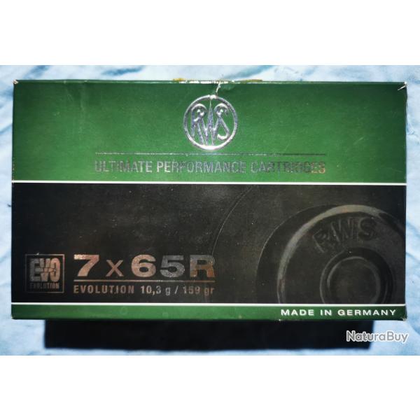 Munitions Cal 7 x 65 R marque RWS mod�le Evolution 159 GR