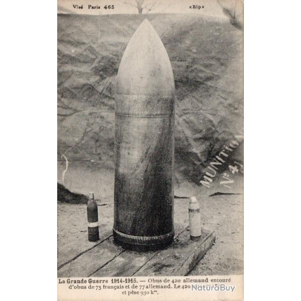 Carte Postale Ancienne - Obus Allemand 420mm Grande Guerre 1914-1918 -N�8232