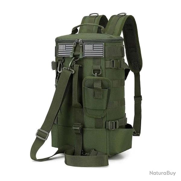 Sac � Dos de P�che 35L Grande Capacit� Canne Moulinets Leurres Accessoires Outdoor Randonn�e Vert