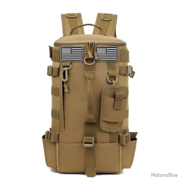 Sac � Dos de P�che 35L Grande Capacit� Canne Moulinets Leurres Accessoires Outdoor Randonn�e Kaki