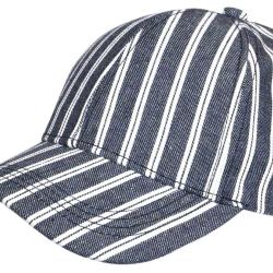 Casquette Ray&eacute;e Bleu Marine Blanche Style Marin Vintage en Coton Kerlann Taille unique Bleu