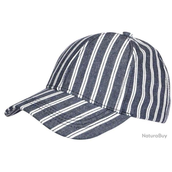 Casquette Ray�e Bleu Marine Blanche Style Marin Vintage en Coton Kerlann Taille unique Bleu