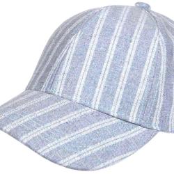 Casquette Ray&eacute;e Bleu Ciel Blanche Style C&ocirc;te Atlantique Vintage en Coton Kerlann Taille unique Bleu