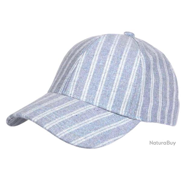 Casquette Ray�e Bleu Ciel Blanche Style C�te Atlantique Vintage en Coton Kerlann Taille unique Bleu