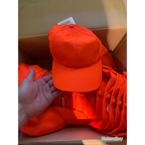 40 casquettes orange simple
