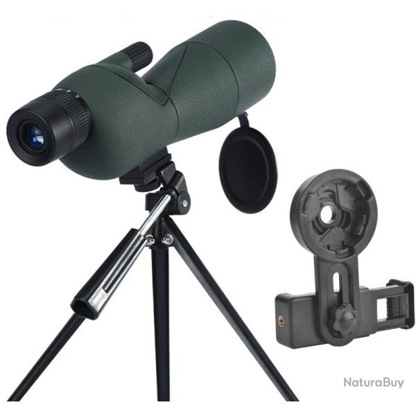 Longue Vue 25-75x60 HD Prisme BAK4 Lentille ED Observation Faune Chasse Camping Outdoor Vert
