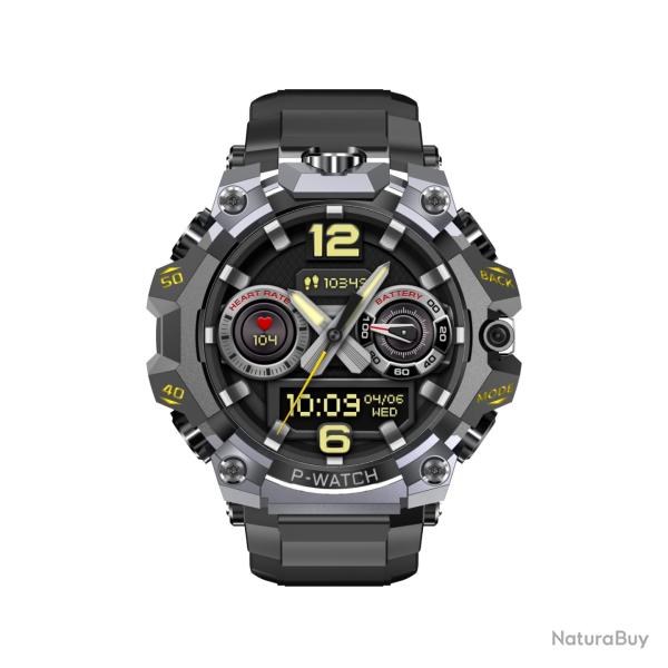 Montre Intelligente Android 10 5G/4G Full Netcom �cran AMOLED Double Cam�ra GPS Wi-Fi 16 Go 256 Noir