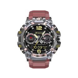 Montre Intelligente Android 10 5G/4G Full Netcom &Eacute;cran AMOLED Double Cam&eacute;ra GPS Wi-Fi 16 Go 256 RED