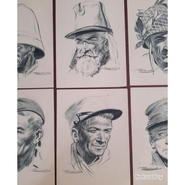 Lot 9 portraits militaires