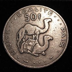 DJIBOUTI , piece de 50 francs de 1982  nickel ttb