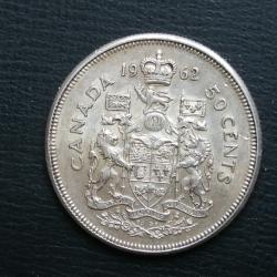 CANADA - MONNAIE DE 50 CENTS  EN ARGENT DE 1962