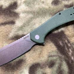 Couteau Kershaw Static Lame Cleaver Acier D2 Manche Micarta Vert Linerlock KS3445MCG