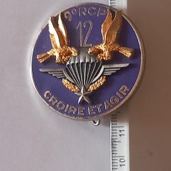 Insigne de la 12&egrave;me compagnie du 9&egrave;me r&eacute;giment de chasseurs parachutistes (9&egrave;me RCP)