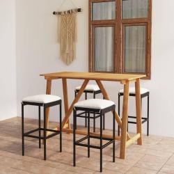 Ensemble de bar de jardin avec coussins 5 pcs Noir