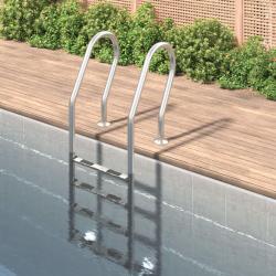 &Eacute;chelle de piscine 54x38x184,5 cm acier inoxydable 304