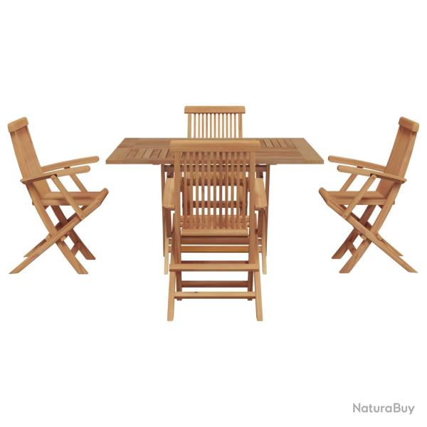 Ensemble de salle � manger pour jardin Marron Teck massif