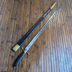 &Eacute;P&Eacute;E DE V&Eacute;NERIE LAME FORG&Eacute;E A SOLINGEN GRAV&Eacute;E DE MOTIFS DEBUT XlX &Eacute;ME